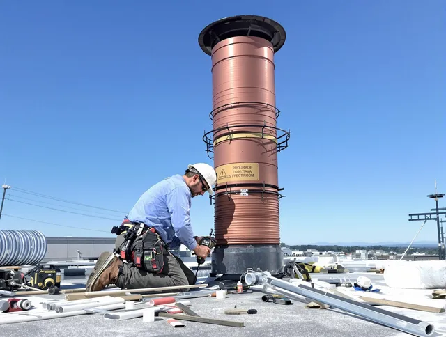 Installed chimney liner by Lyndhurst Chimney Sweep in Lyndhurst, OH