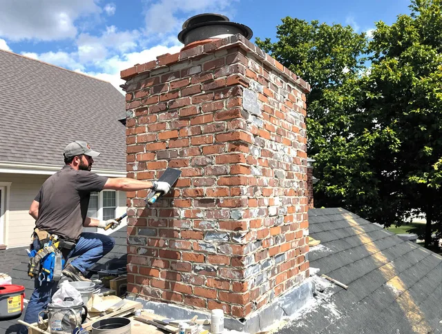 Completed chimney rebuild by Lyndhurst Chimney Sweep in Lyndhurst, OH