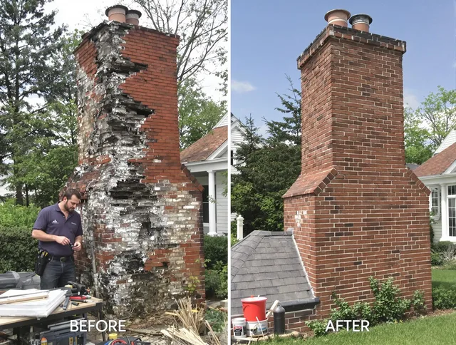 Lyndhurst Chimney Sweep performing a full chimney restoration in Lyndhurst, OH