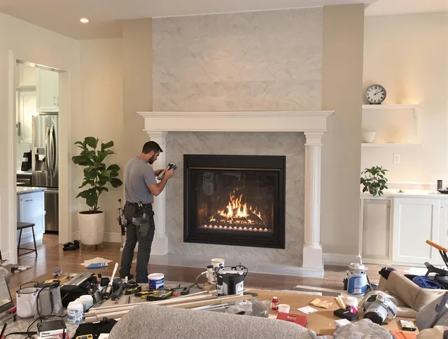 Newly installed fireplace by Lyndhurst Chimney Sweep in Lyndhurst, OH