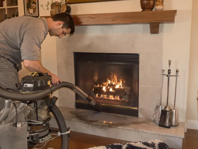 Routine fireplace upkeep by Lyndhurst Chimney Sweep in Lyndhurst, OH