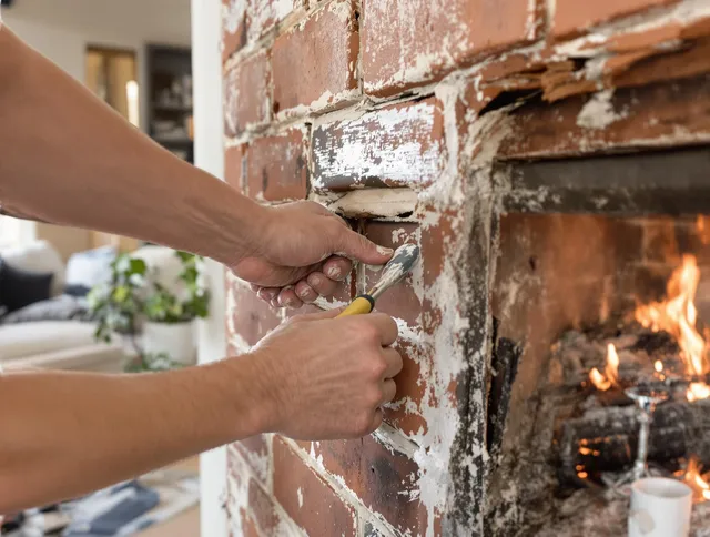 Routine fireplace repair by Lyndhurst Chimney Sweep in Lyndhurst, OH