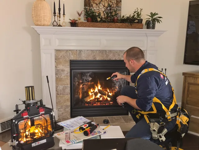 Safety-focused fireplace inspection by Lyndhurst Chimney Sweep in Lyndhurst, OH